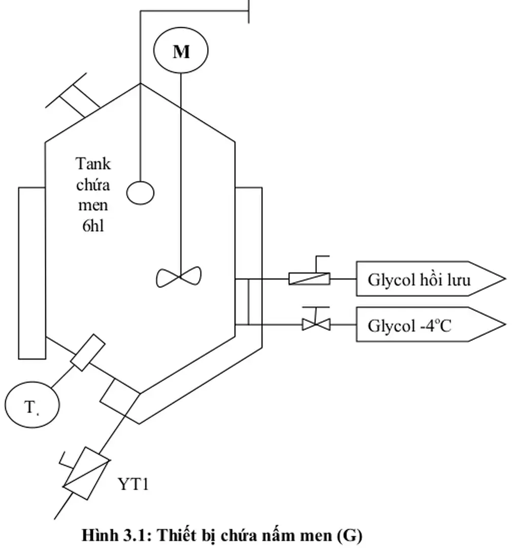 Hình 3.1: Thiết bị chứa nấm men (G)