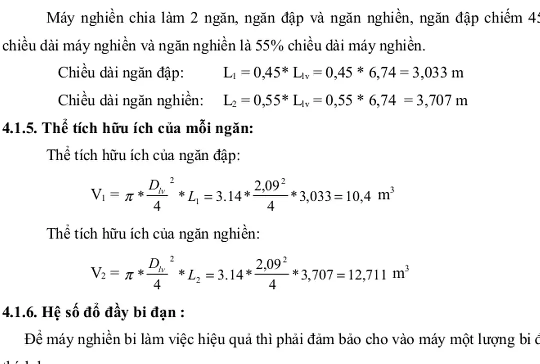 4.1.7. Hình dạng và kích thước của vật liệu nghiền:
