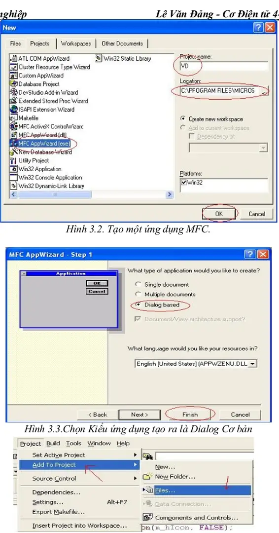 Hình 3.2. Tạo một ứng dụng MFC.