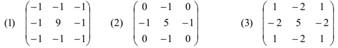 Hình 3.7. Một số nhân chập trong lọc thông cao. 