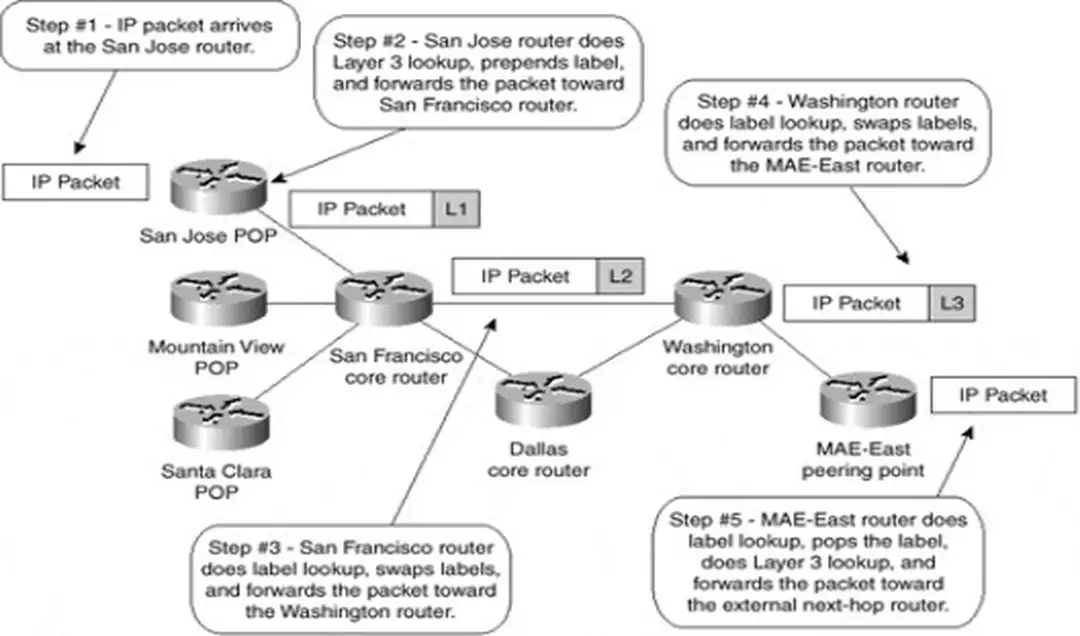 Hình 2. 1:  Mô hình chuyển mạch gói tin giữa các bộ định tuyến
