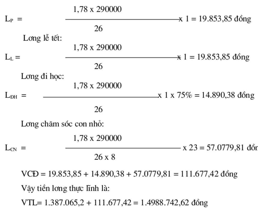 2.2. Hình thức trả lơng theo sản phẩm.