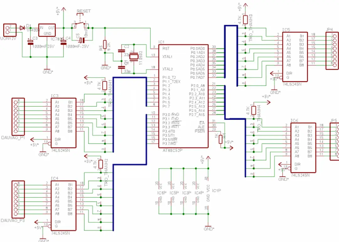 Hình 1 : Sơ đồ nguyên lý mạch VĐK