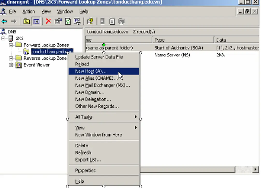 Hình 38 Trên màn hình New Host 