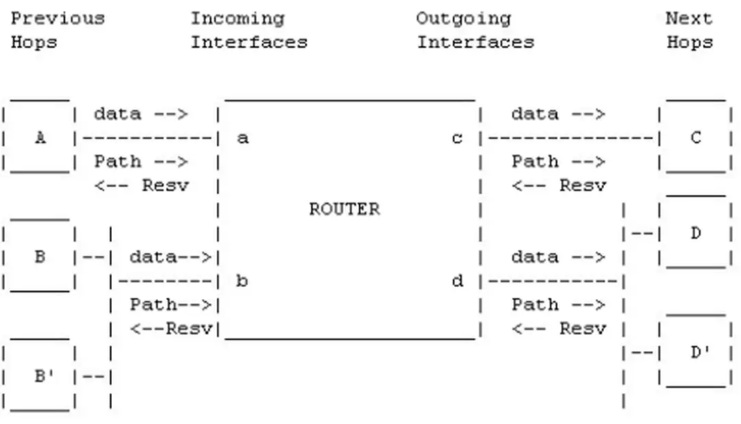Hình 3: Router sử dụng giao thức RSVP.