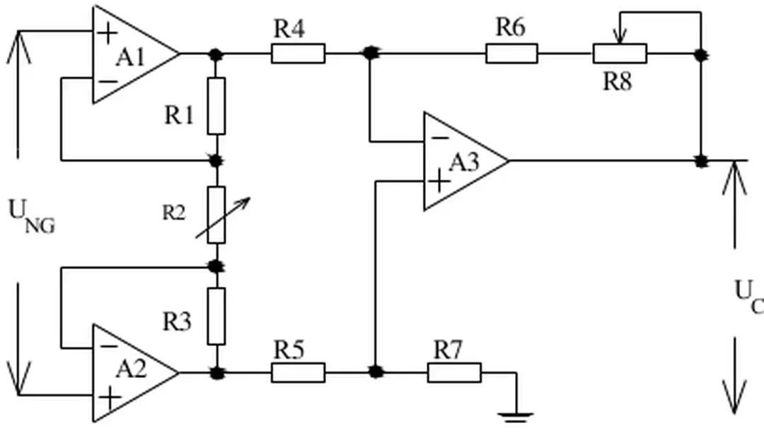 Hình 2.4 Sơ đồ nối thành khuyếch đại đo lường  IC TL084 