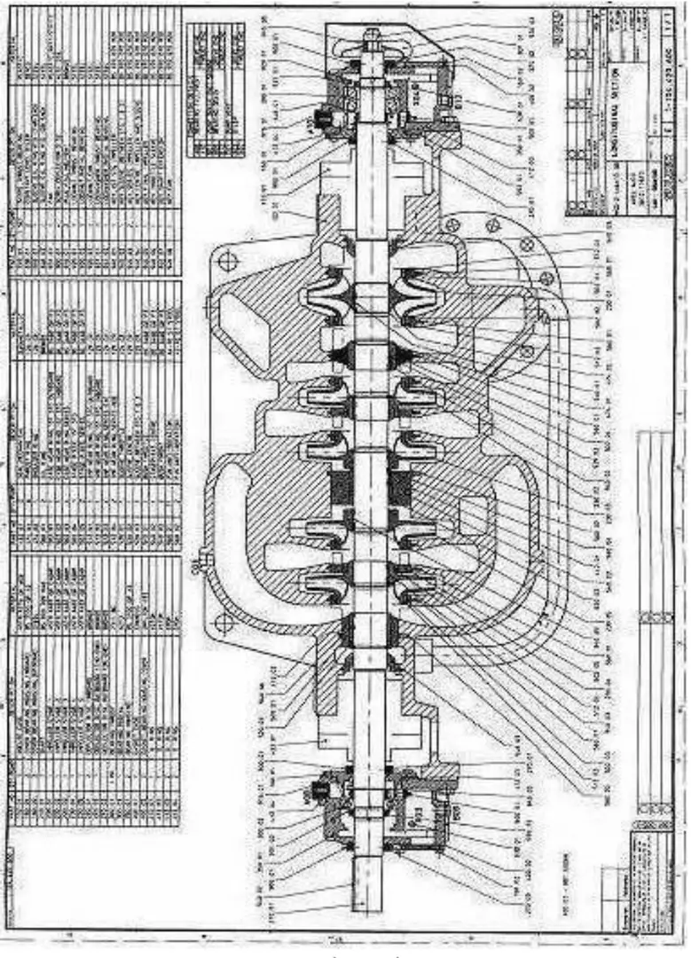 Hình 3.3: Sơ đồ mặt cắt dọc bơm