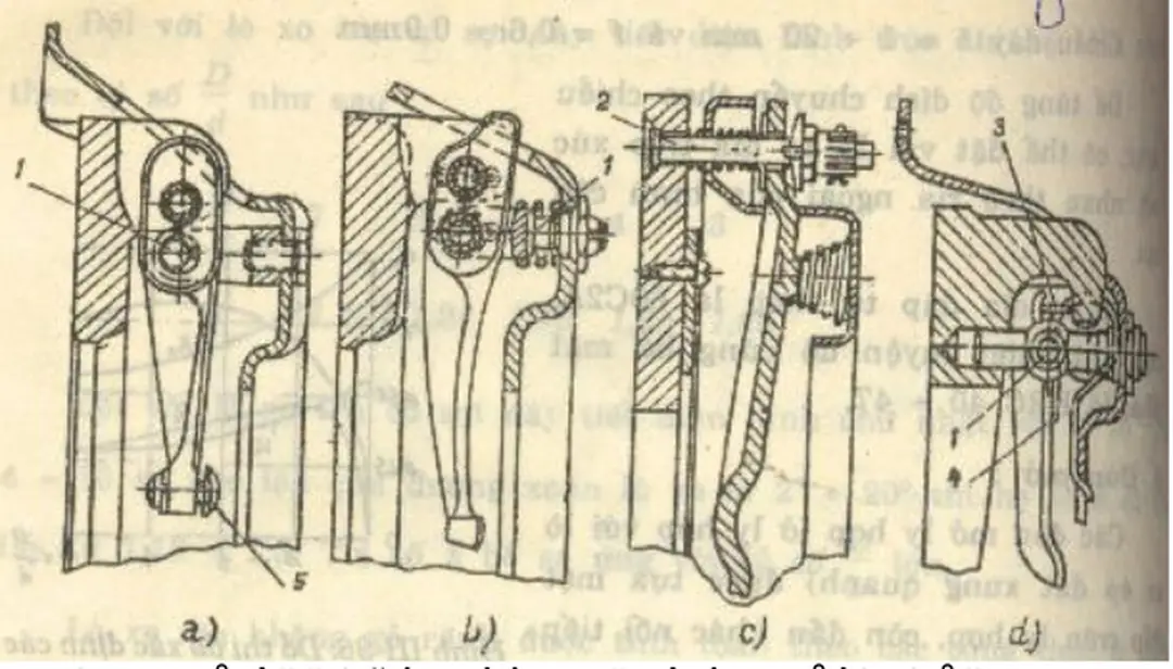 Hình 15 Sơ đồ kết cấu các đòn mở ly hợp