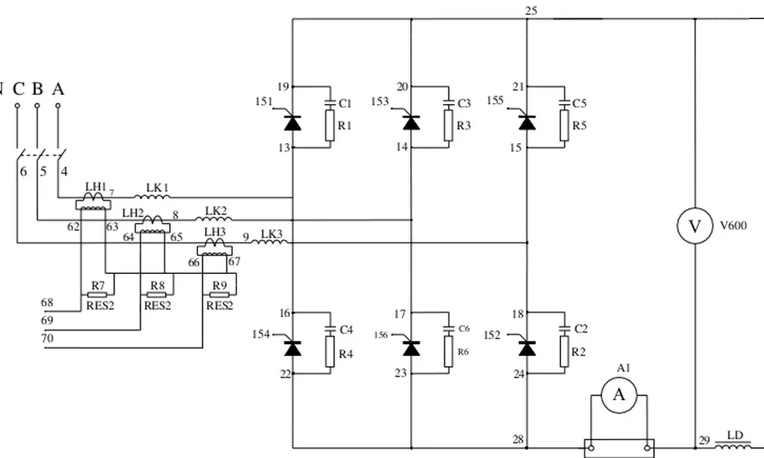 Hình 3.2.   Sơ đồ cầu ba pha có điều khiển