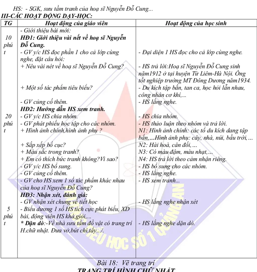 N1: Hình ảnh chính: các tổ du kích dang tập  bắn,…Hình ảnh phụ: cây, nhà, núi, bầu trời,…