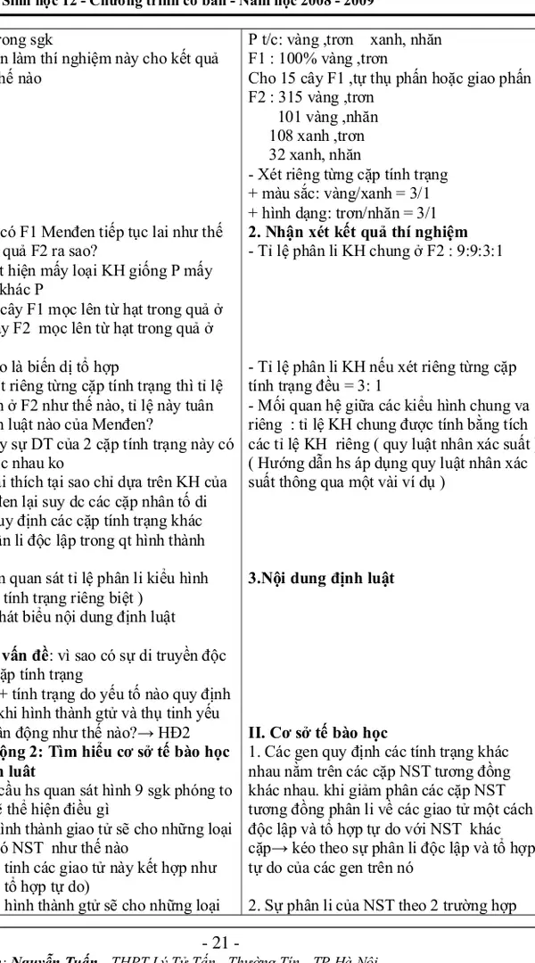 ? khi F1  hình thành gtử sẽ cho những loại 
