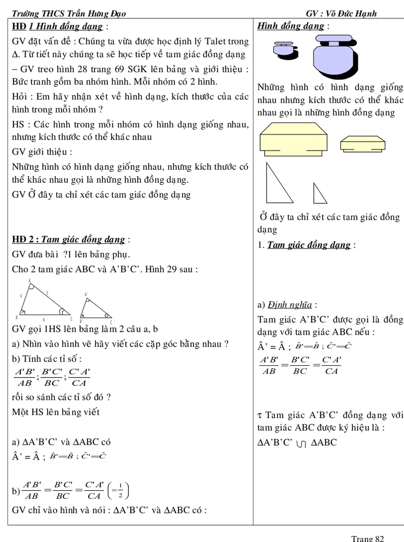 Hình đồng dạng :
