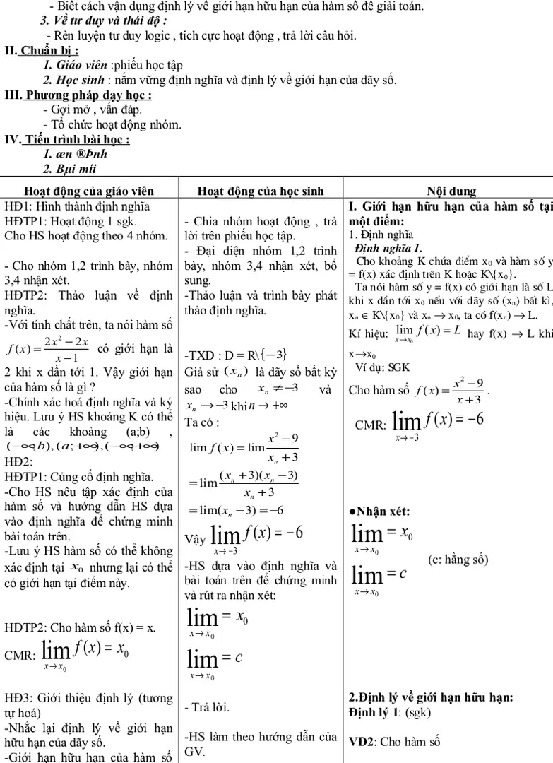 HĐ1: Hình thành định nghĩa HĐTP1: Hoạt động 1 sgk.