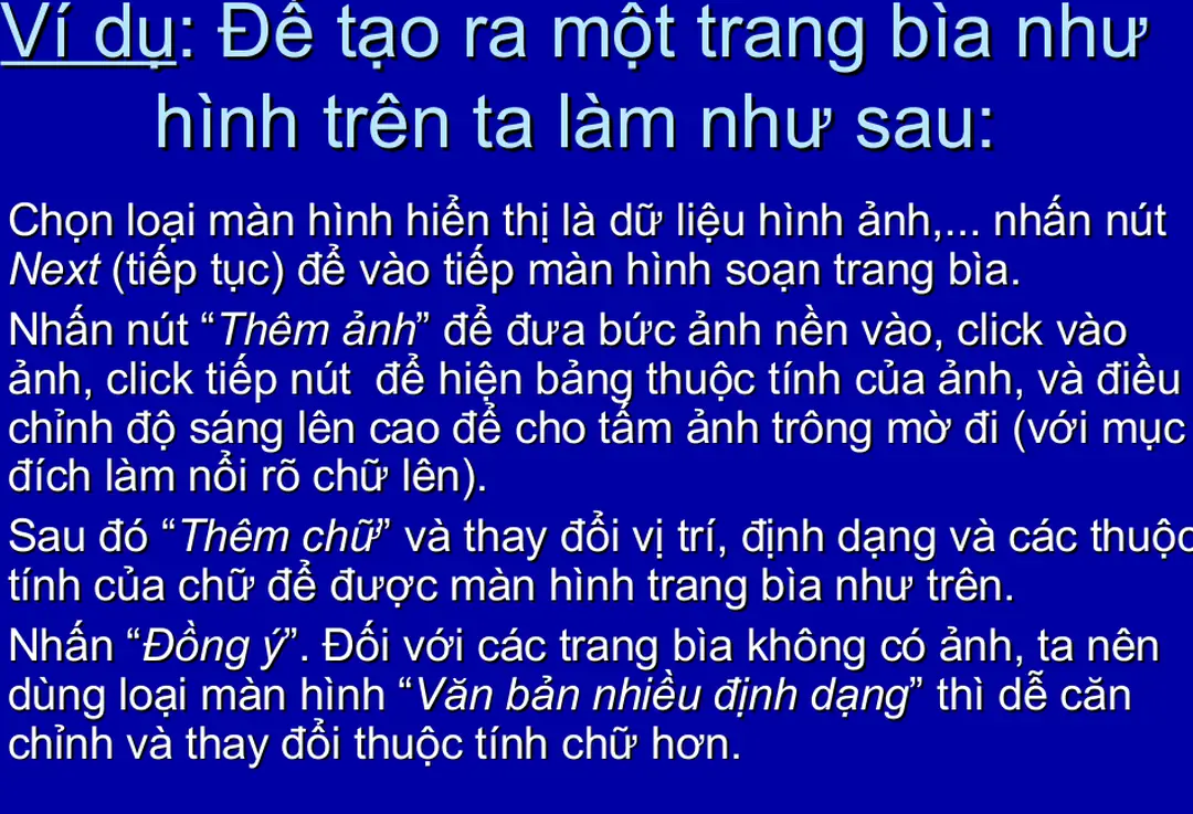 Hình trên ta làm như sau: