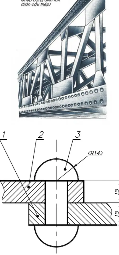 Hình 2.1  Mối ghép đinh tán thép 