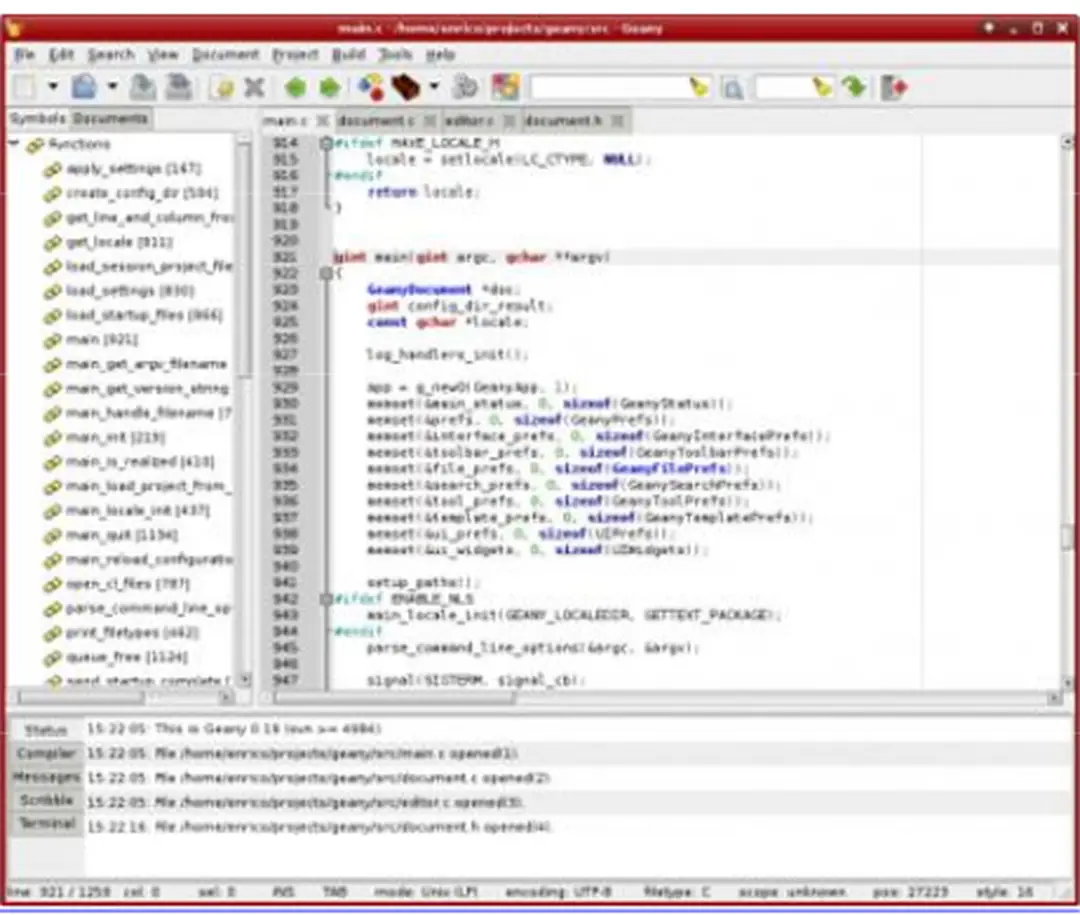 Hình 7.1: Sử dụng Geany để lập trình C 