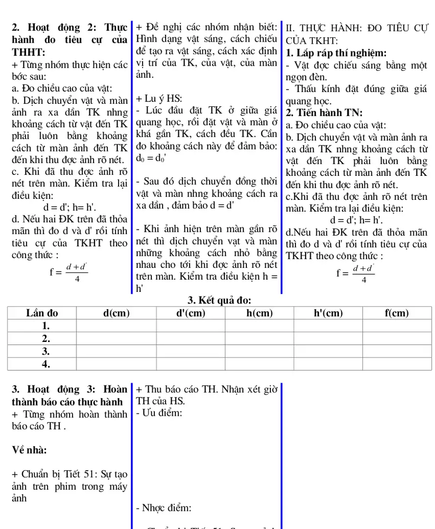 Hình dạng vật sáng, cách chiếu