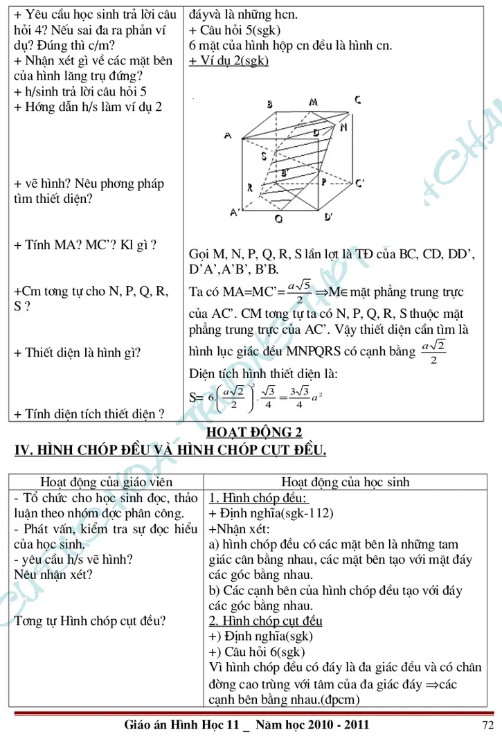 1. Hình chóp đều: 