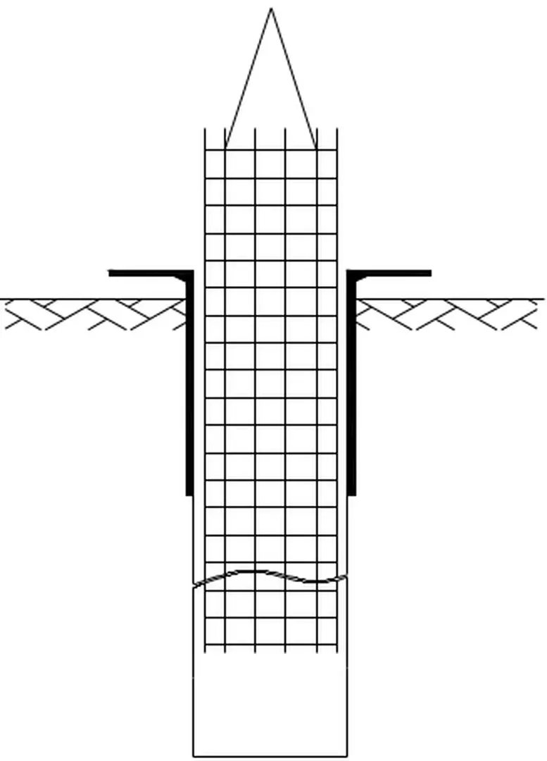 Hình 1.6 - Sơ đồ thi công hạ lồng cốt thép 1.3.6. Công tác đổ bê tông: