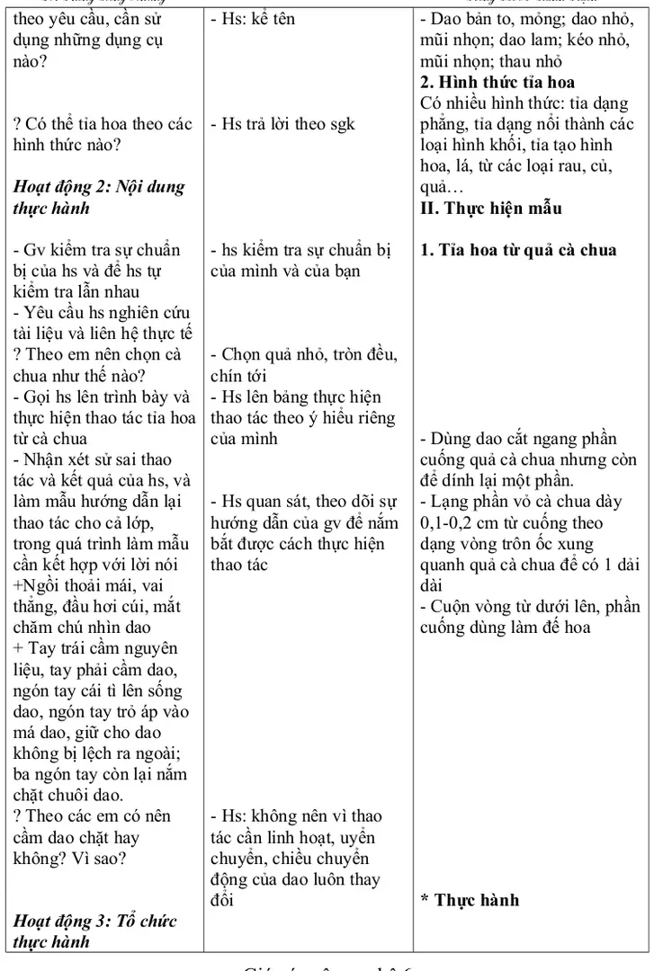 2. Hình thức tỉa hoa