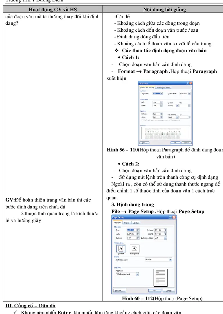 Hình 56 – 110(Hộp thoại Paragraph để định dạng đoạn
