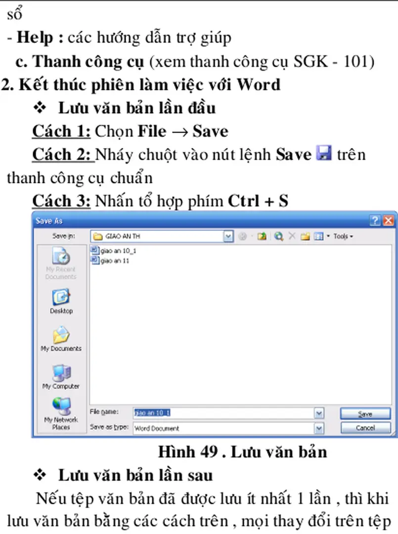 Hình 49 . Lưu văn bản