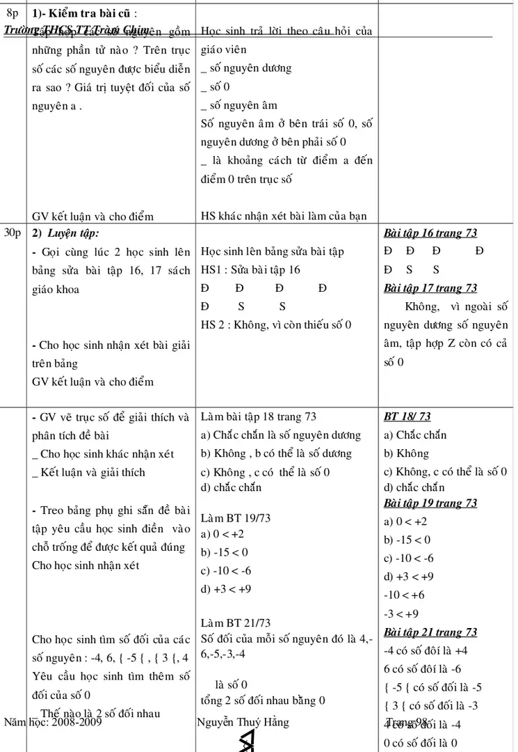 Bảng   sửa   bài   tập   16,   17   sách giáo khoa 