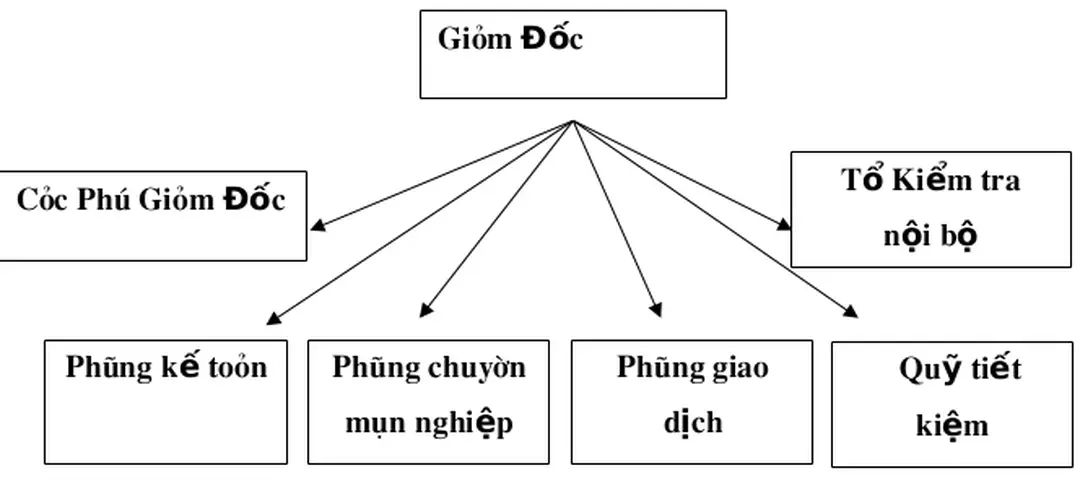 Sơ đồ 2.1: Cơ cấu tổ chức bộ máy điều hành của Ngân hàng BIDV – Chi nhánh Bắc Sài Gòn