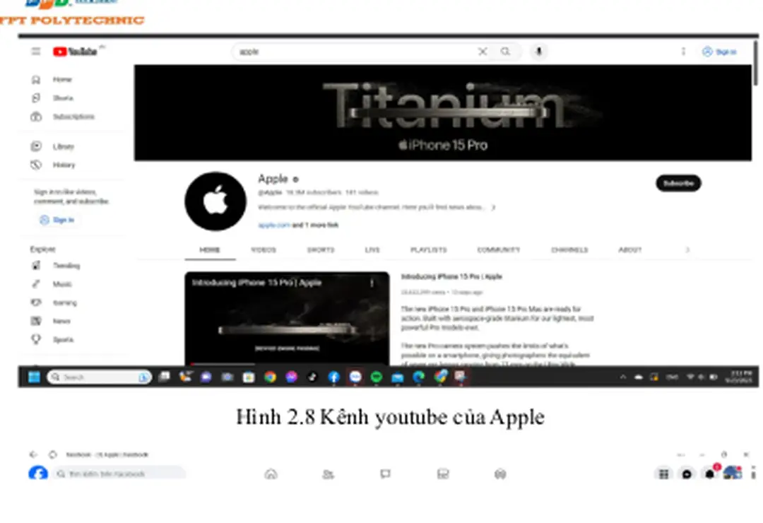 Hình 2.8 Kênh youtube của Apple 