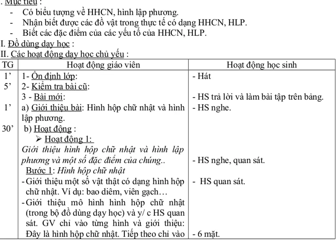 Bước 1: Hình hộp chữ nhật