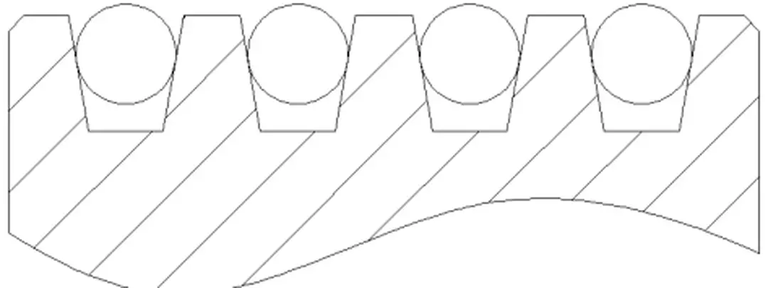 Hình 3.5: Biên dạng hình nêm của rãnh puli