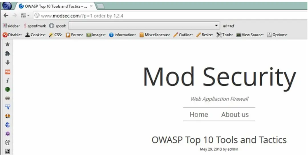 Hình 5:Tấn công SQLI sau khi triển khai OWASP CRS