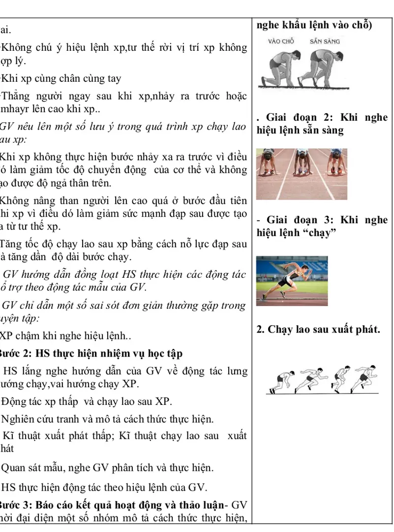 Hình 6 – Giai đoạn chạy lao  sau xuất phát
