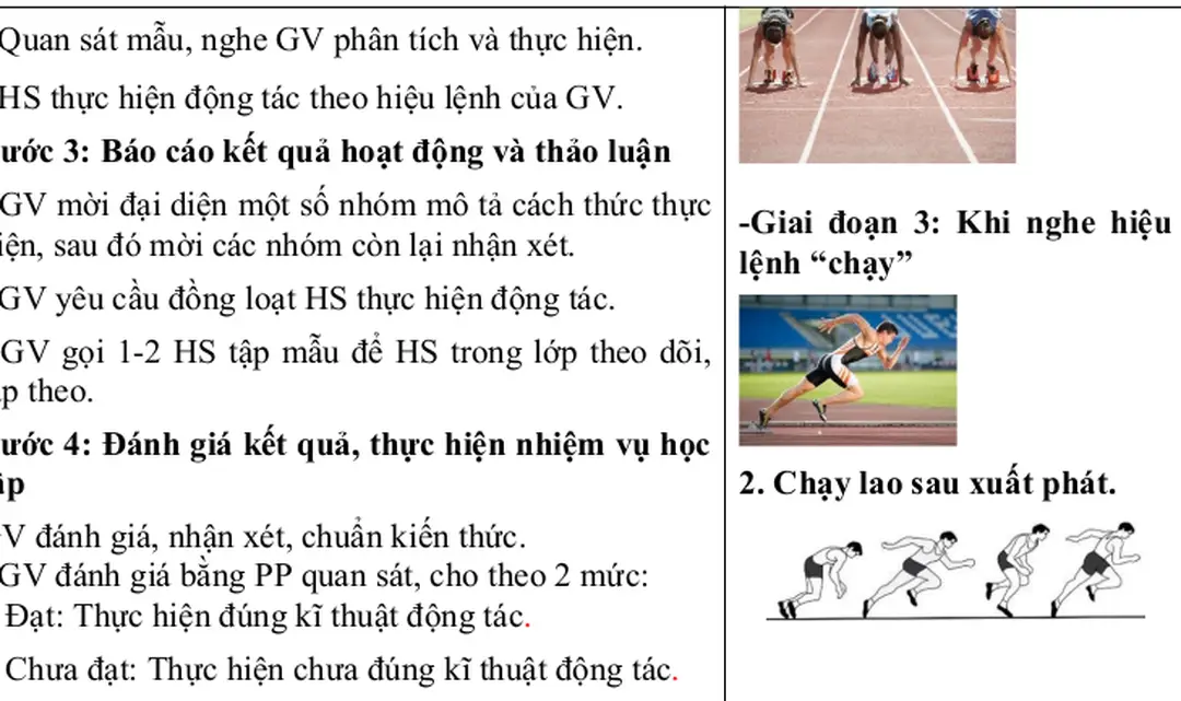 Hình 6 – Giai đoạn chạy lao sau xuất phát