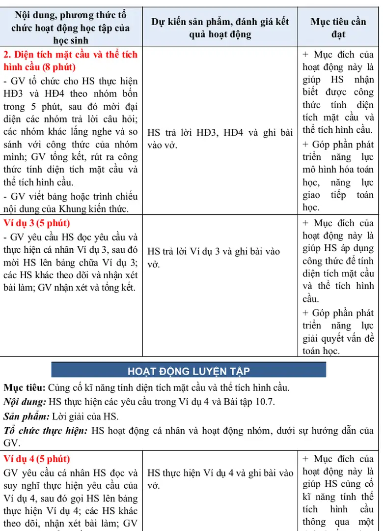 Hình cầu (8 phút)