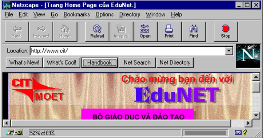 Hình 2.2. Trình duyệt Web Netscape Navigator.