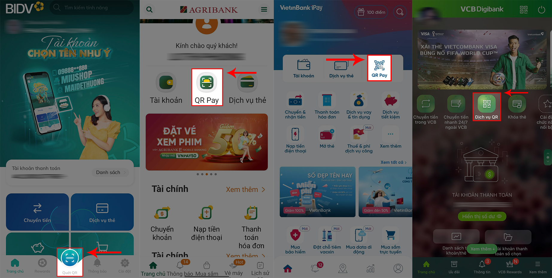 N&uacute;t qu&eacute;t QR app ng&acirc;n h&agrave;ng
