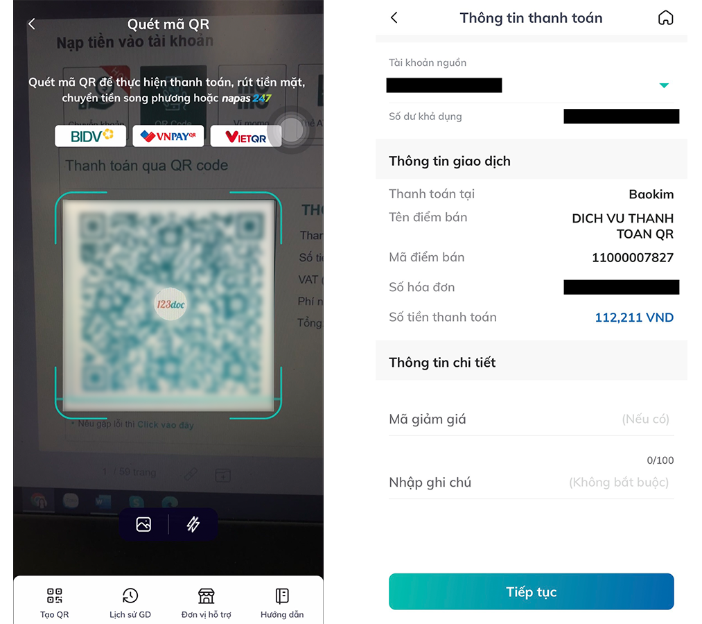 Qu&eacute;t QR thanh to&aacute;n